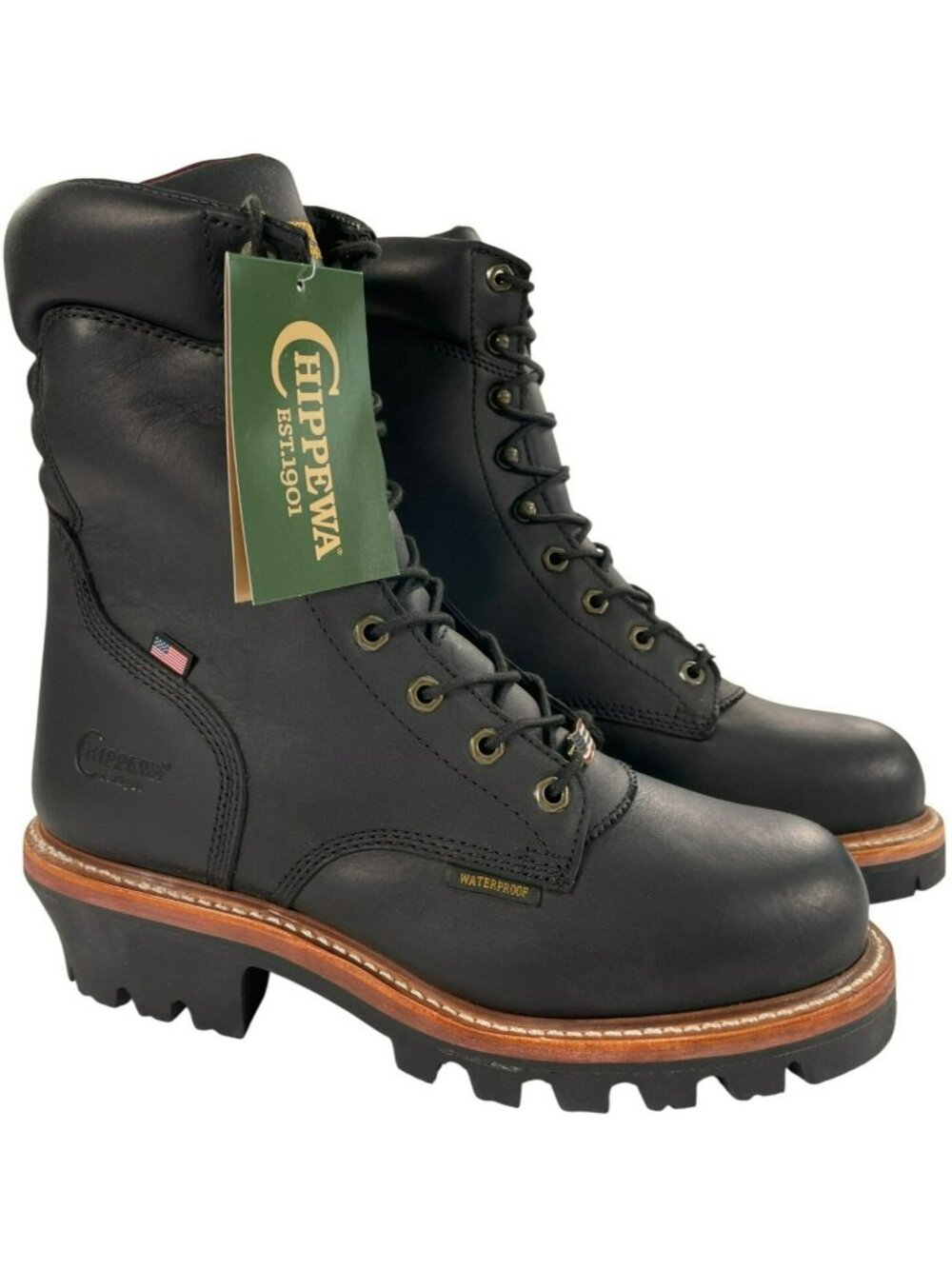 Chippewa Super Logger Black 9" Waterproof Insulated Steel Toe Boots Sz 9.5 W NEW